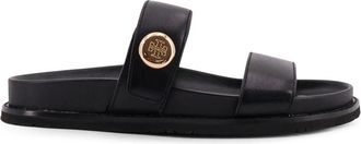 Tory Burch Slide Sandalen - Dames - Sandalen - Zwart - 36 EU - Leer - Schoenen