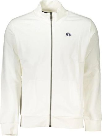 La Martina Elegant wit fleece sweatshirt regular fit - Heren - Vesten met rits - Wit - XL - Katoen - Hoodies & sweatvesten