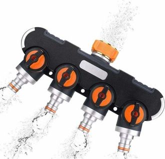OEM Divisor De 4 V&iacute;as, Conector De Manguera Para Uso Exterior, Flujo De Agua Ajustable Y Bloqueable, Divisor De Manguera De Jard&iacute;n, Distribuidor Para Rieg