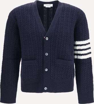 Thom Browne V-neck Sweater with Anchor embroidery on the back Male 2