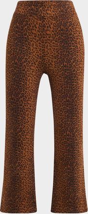 Frame Denim The Jetset Crop Mini Boot Leopard Pants