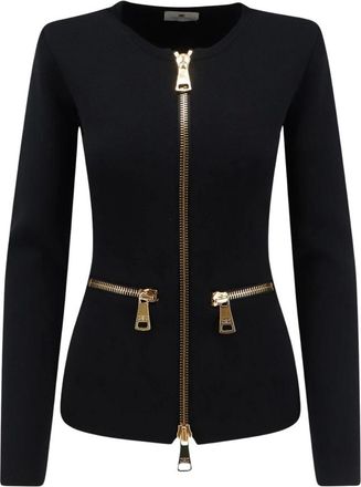 Elisabetta Franchi Blazer de punto con cremallera - Jackets - Mujer - Negro - XL