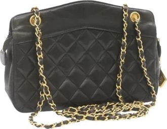 Chanel Pre-owned Vintage Leren Crossbodytas - Dames - Vintage Schoudertas - Zwart - ONE Size - Leer - Vintage