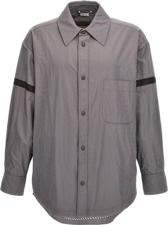 Thom Browne Grey Snap Front Overshirt