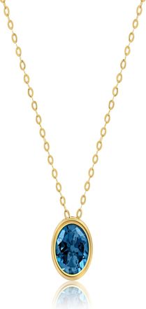 MAX + STONE 14k Yellow or White Gold 7mm Round Pendant Necklace with 18 Inch Cable Chain