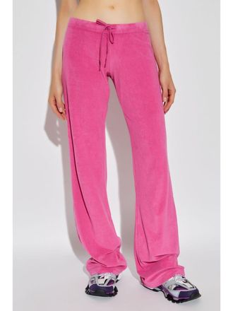 Balenciaga Womens Velvet Trousers - Fuschia Cotton - Size Medium