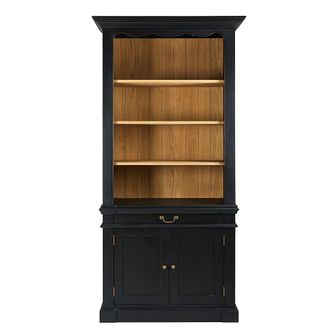 Maisons du monde Librer&iacute;a con 1 caj&oacute;n y 2 puertas de acacia negro