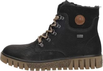 Rieker Lace-up Enkellaarsjes - Dames - Veterlaarzen - Zwart - 39 EU - Schoenen