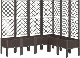 vidaXL Jardinera Con Enrejado Pp Marr&oacute;n 160x120x142 Cm Vidaxl