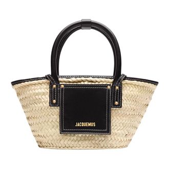 Jacquemus Tote Bags, female, Beige, Size: ONE SIZE Le Petit Panier Soli