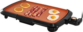 MegaChef 16 Inch Electric Grill in Black with Copper Coating