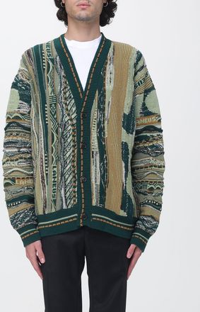 Laneus Relaxed Fit Patchwork Cardigan in Merino Wool