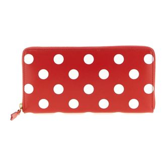 Comme Des Gar&ccedil;ons Accessoires, Heren, Rood, ONE Size, Leer, Polka Dot Zip-around Wallet