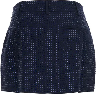 Pinko Sequin-Embellished Tech Fabric Skirt - Blue