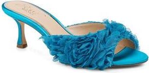 Badgley Mischka Scarlet Mesh Flower Sandal in Blue/Blue at Nordstrom Rack, Size 7.5