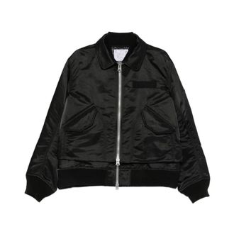 sacai Bomberjack - Heren - Bomber jackets - Zwart - S - Wol - Jassen