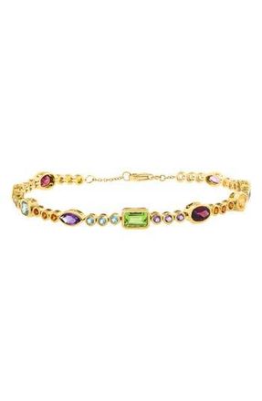 Effy 14K Gold Plated Sterling Silver Semiprecious Stone Line Bracelet in Gold Multi at Nordstrom Rack