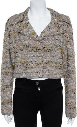 M Missoni Multicolor Tweed Cropped Blazer