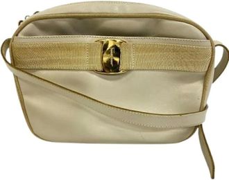 Ferragamo Pre-owned Cross Body Bags, female, White, Size: ONE SIZE Pre-owned Leather Cross Body Bag