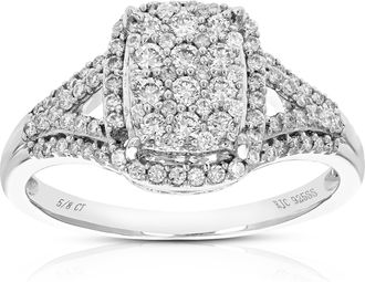 Vir Jewels 5/8 cttw Round Lab Grown Diamond Engagement Ring.925 Sterling Silver
