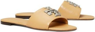 Tory Burch Eleanor Slide Sandal in Honeycomb Tan /Silver at Nordstrom, Size 10.5
