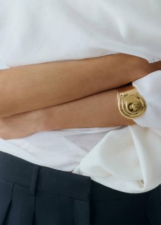 Mango Bracciale rigido spirale oro - Donna - Taglia unica - MANGO