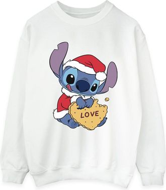 Disney Dames/Dames Lilo And Stitch Kerstmis Love Biscuit Sweatshirt (Wit)