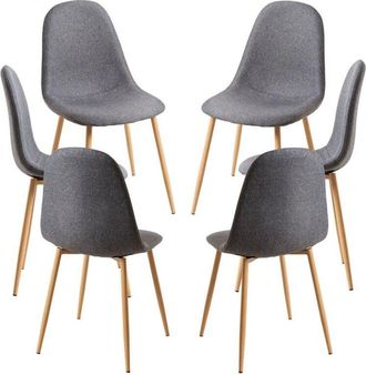 Regalos Miguel Packs Sillas Comedor - Pack 6 Sillas Teok Tela - Gris oscuro