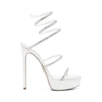 Rene Caovilla High Heel Sandals, female, White, Size: 8 1/2 US Crystal-Embellished Stiletto Sandal