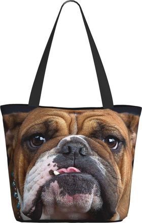 AOOEDM Brown Bulldog Ladies Shopping Bag 13x11x7in.The Perfect ValentineS Day Gift.It Is The Best ValentineS Day Gift For Mom, Daughter, Wife,Etc