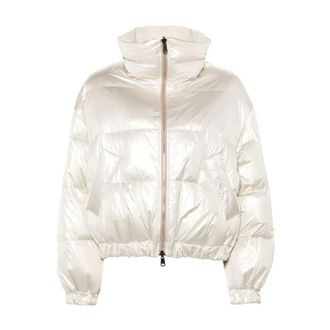 Brunello Cucinelli Down Jackets, female, White, M, Reversible Down Jacket for Winter