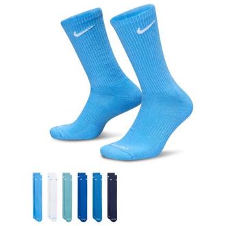 Nike Mens 6 Pack Everyday Plus Cushioned Socks - Midnight Navy/University Blue
