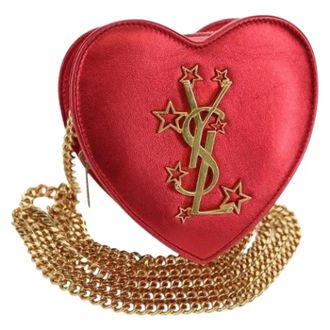 Saint Laurent Pre-owned Leren Mini Tas - Dames - Pre-owned - Rood - Maat: ONE Size Leer
