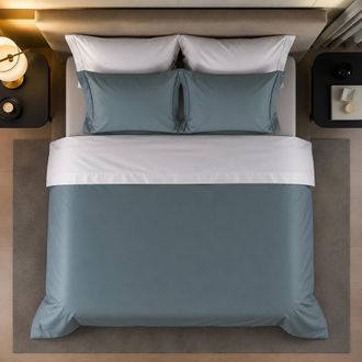 Dmora Funda N&oacute;rdica Matrimonial Ropasato, Con Funda, Percal, Lavable A M&aacute;quina, 260x200 Cm Azul Tiffany