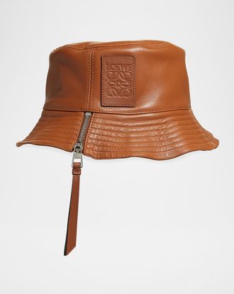 Loewe Fisherman Zip Leather Bucket Hat