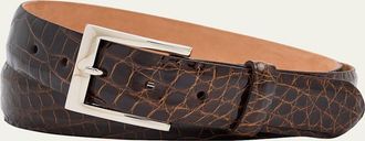 W. Kleinberg Mens Glazed Alligator Belt