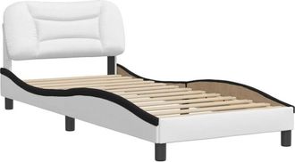 vidaXL Vidaxl - Cama Con Cabecero Cuero Sint&eacute;tico Blanco Y Negro 80x200 Cm