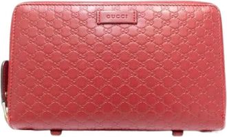 Gucci Pre-owned Leather Wallet - Dames - Vintage Accessoires - Rood - ONE Size - Leer - Vintage