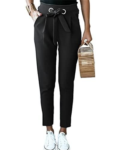 ORANDESIGNE Femme Pantalon Carotte Cigarette Printemps Eté Casual