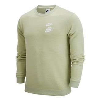 Nike Mens Nike Nsw Logo Printing Round Neck Pullover Sports Light Olive Green DV7381-371