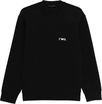 Emporio Armani Felpa con logo ricamato - Nero