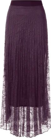 Rich & Royal Lace Plissee Rok - Dames - Midirokken - Paars - M - Rokken