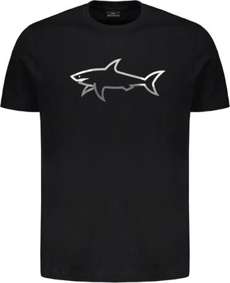 Paul & Shark T-shirt in cotone con stampa riflettente - Nero