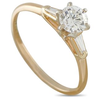 Luxury Bazaar 10K Yellow Gold 0.85ct Diamond Ring MF15-070726