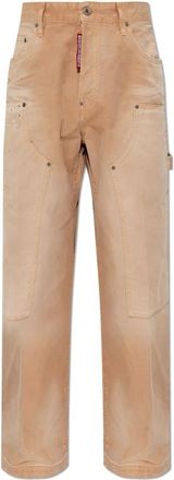 Dsquared2 Cargo Broek - Heren - Wijde Broeken - Beige - L - Katoen - Broeken