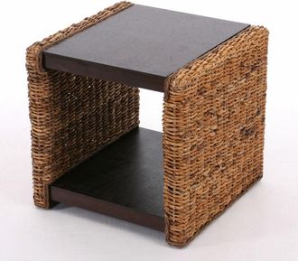 Hhg Hhg - Nunca Usado] Mesilla De Noche Taburete Lucca Rat&aacute;n, Mimbre Pl&aacute;tano