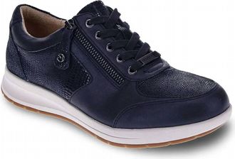 Revere Comfort Shoes Womens Boston Zip Casual Sneaker In Sapphire/navy Lizard