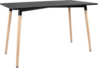 Happy Garden Mesa rectangular 120 × 70cm negra en madera de haya