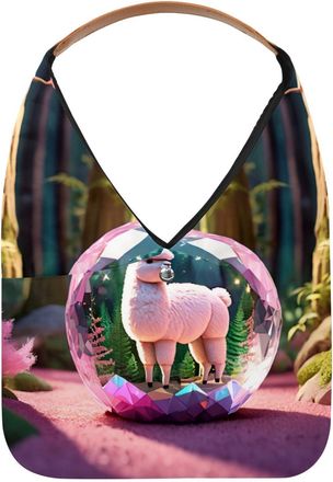 Generic Alpacas Crystal Ball Reusable Lightweight Grocery Bags - Foldable Into Compact Pouch, Washable & Sturdy, Multipurpose for Shopping and Travel