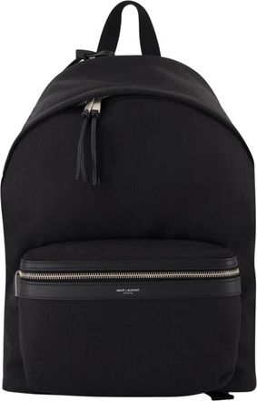 Saint Laurent City Rugzak Lente-Zomer 2025 - Heren - Rugzakken - Zwart - ONE Size - Leer - Tassen